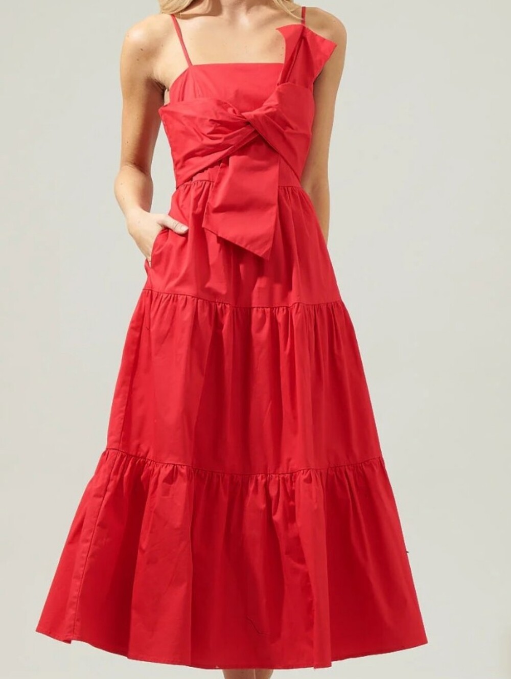 Sugarlips Helene Tiered Cami Maxi Dress – NWT – Large – Red